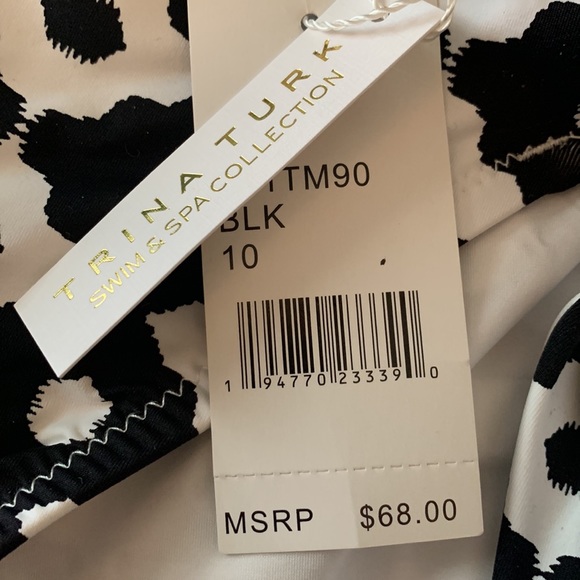 Trina Turk 10 black & white bikini bottoms NWT - Picture 4 of 5